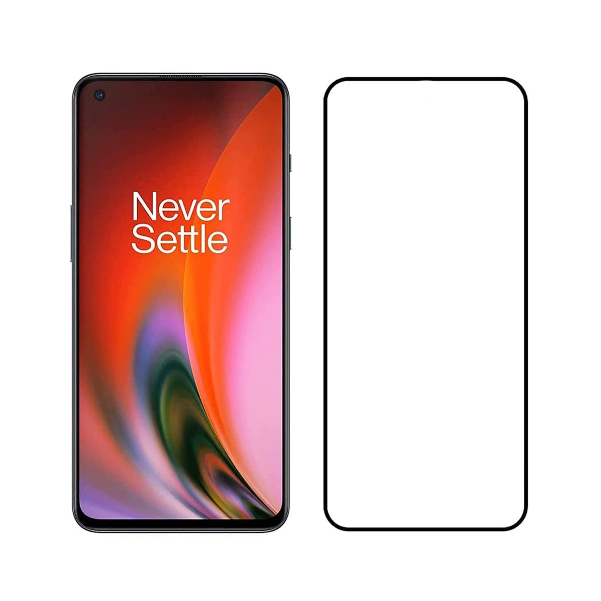Skärmskydd OnePlus Nord 2T - 3D Härdat Glas - Svart image 2