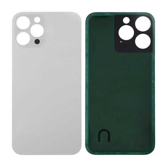 iPhone 14 Pro Max Baksida Glas med Självhäftande tejp - Vit image 1