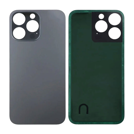 iPhone 14 Pro Max Baksida Glas med Självhäftande tejp - Svart image 1