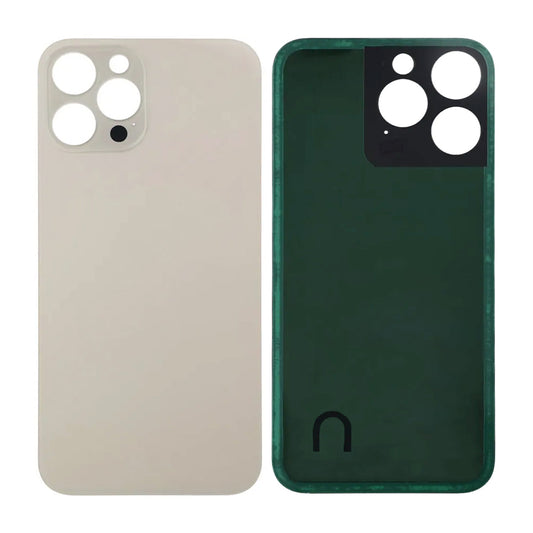 iPhone 14 Pro Max Baksida Glas med Självhäftande tejp - Guld image 1