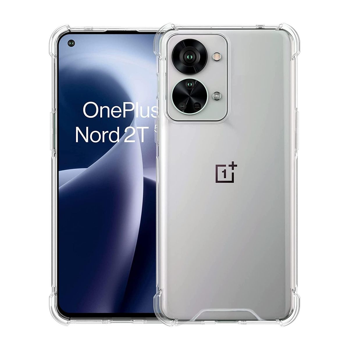 OnePlus Nord 2T Stöttåligt TPU Mobilskal - Transparent image 1