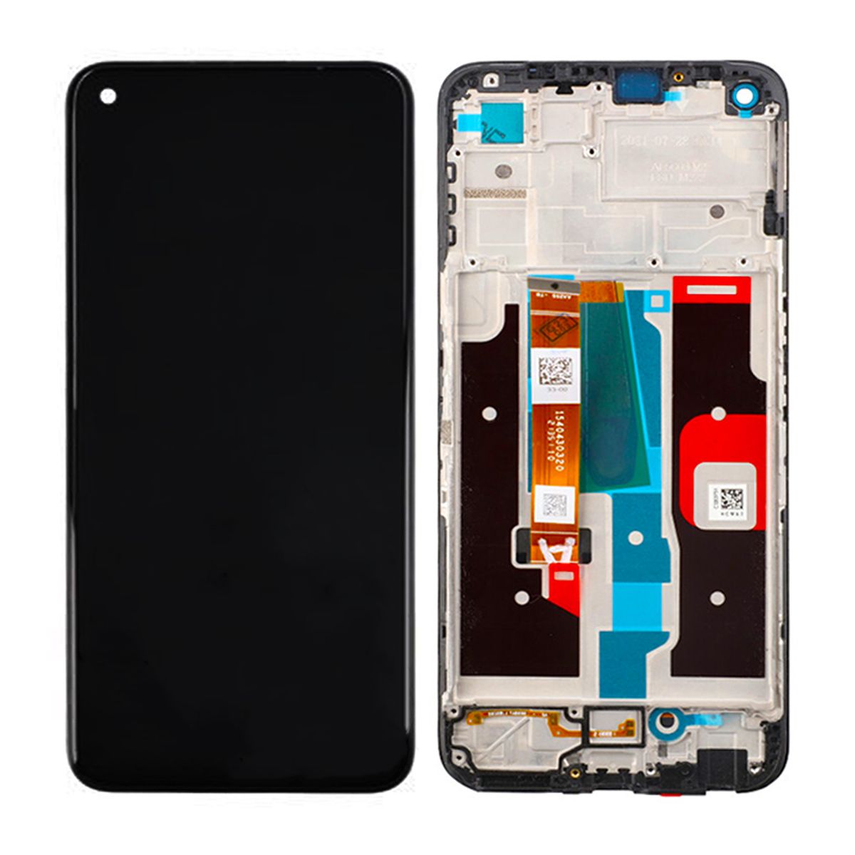 Realme Narzo 50 Skärm med LCD Display & Ram Original - Svart image 1