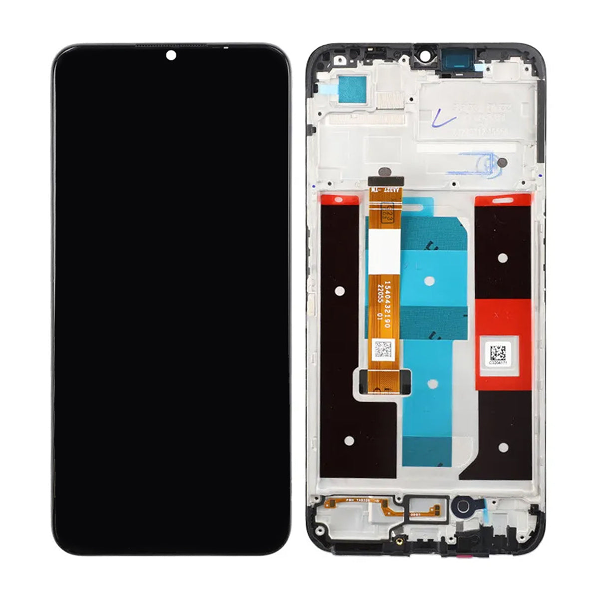 Realme C35 Skärm med LCD Display & Ram OEM - Svart image 1