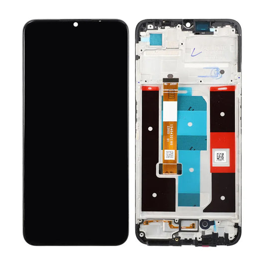 Realme C35 Skärm med LCD Display & Ram OEM - Svart image 1