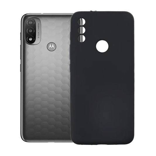 Motorola Moto E20 Silikonskal med Kameraskydd - Svart image 1