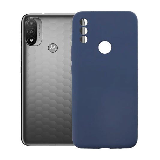 Motorola Moto E20 Silikonskal med Kameraskydd - Blå image 1