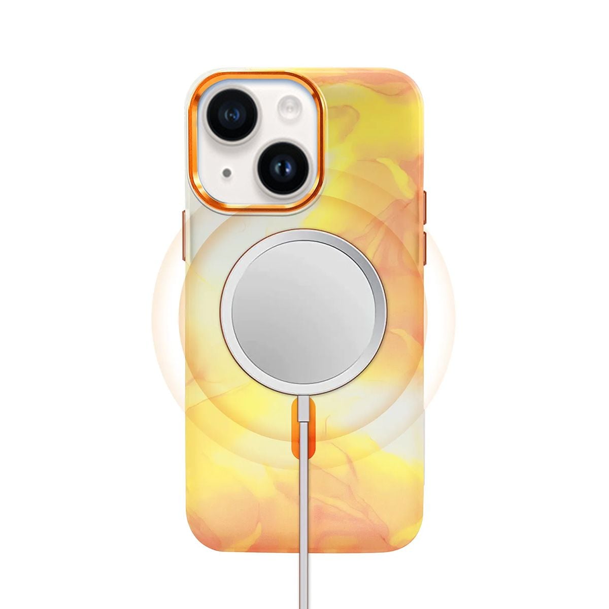 iPhone 14 Plus MagSafe Mobilskal - Orange Abstrakt image 3