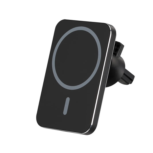 Magnetisk Bilhållare med Trådlös laddning 15W - Svart image 1