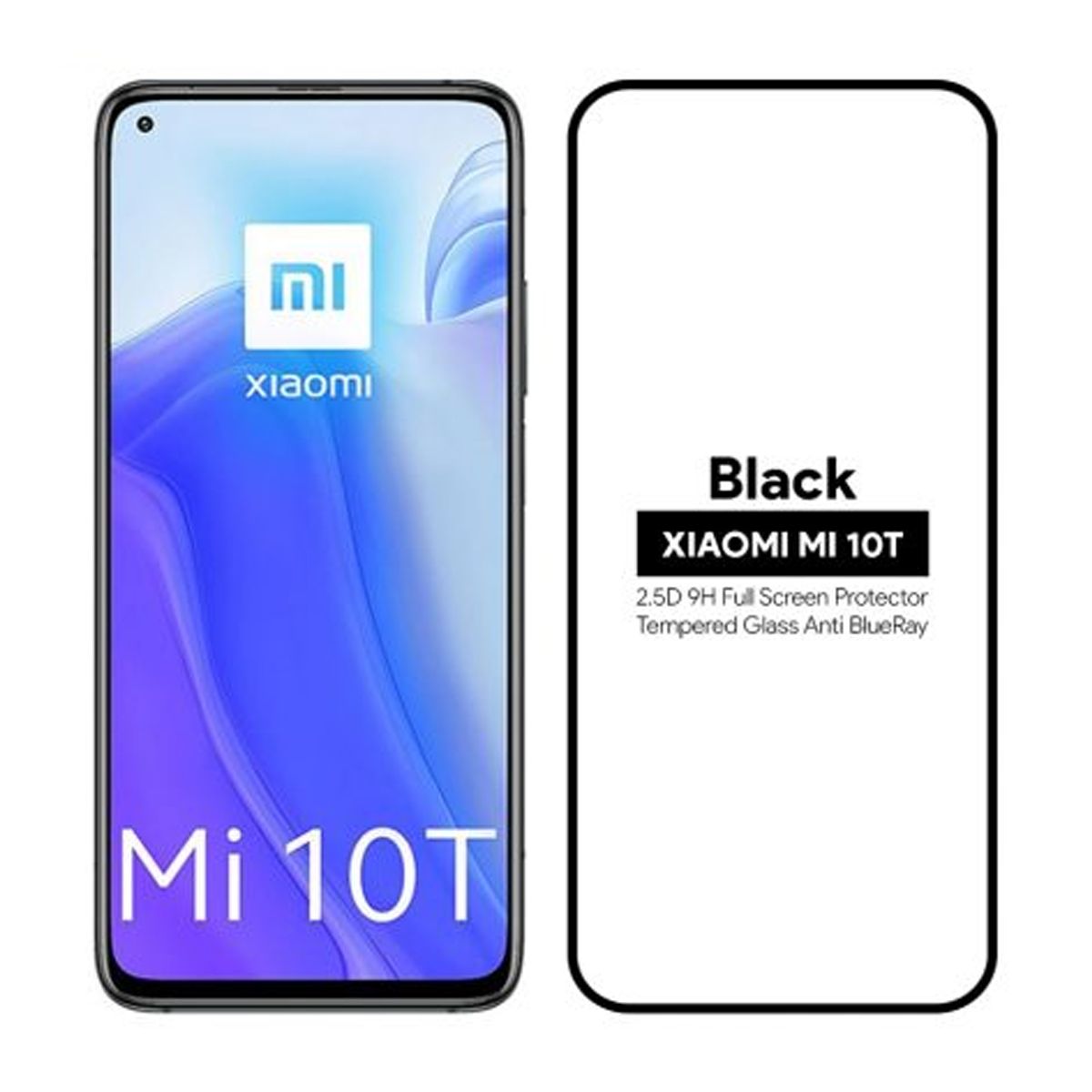 Skärmskydd Xiaomi Mi 10T 3D Härdat Glas - Svart image 1