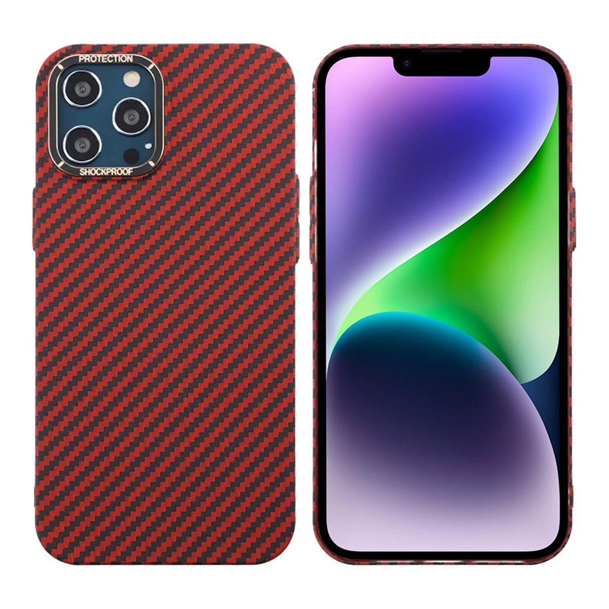 Kolfiber Skal iPhone 12 Pro Max - Röd image 1