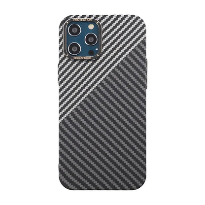 Kolfiber Skal iPhone 12 Pro Max - Svart & Vit image 2