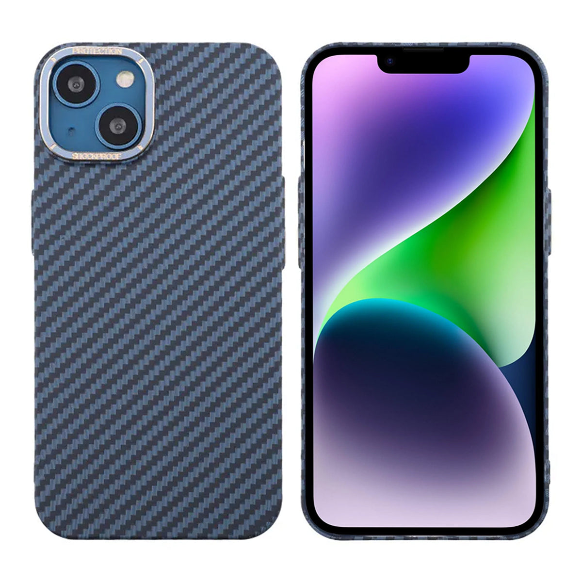 Kolfiber Skal iPhone 13 - Blå image 1