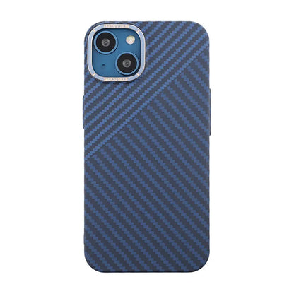 Kolfiber Skal iPhone 13 - Blå & Grå image 2