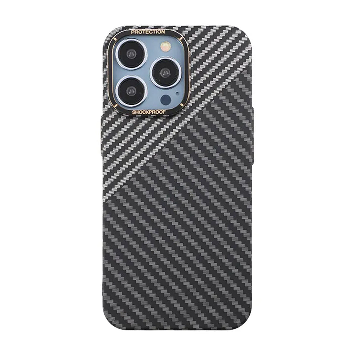 Kolfiber Skal iPhone 13 Pro - Svart & Vit image 2