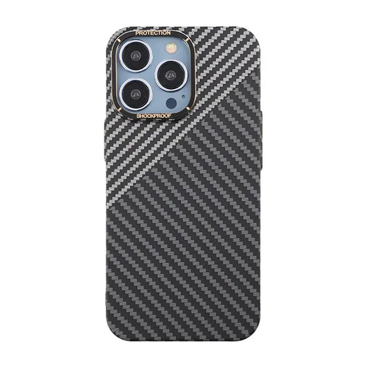 Kolfiber Skal iPhone 13 Pro - Svart & Vit image 2