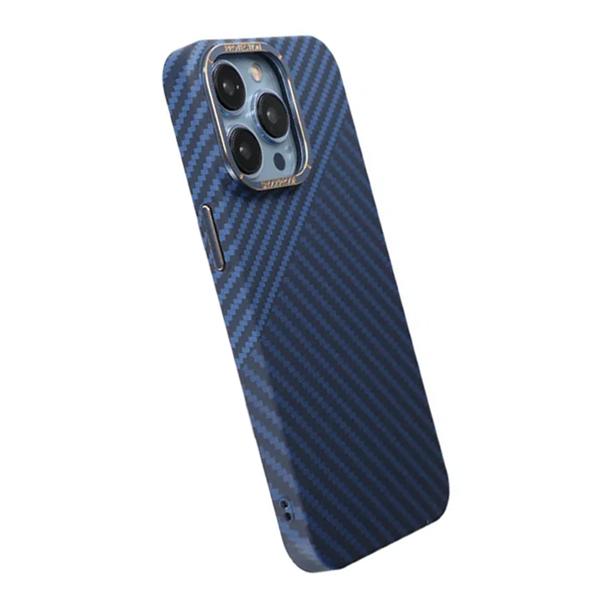 Kolfiber Skal iPhone 13 Pro - Blå & Grå image 5