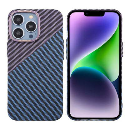 Kolfiber Skal iPhone 13 Pro - Lila och Blå image 1