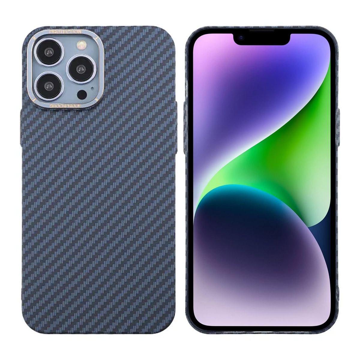 Kolfiber Skal iPhone 13 Pro Max - Blå image 1