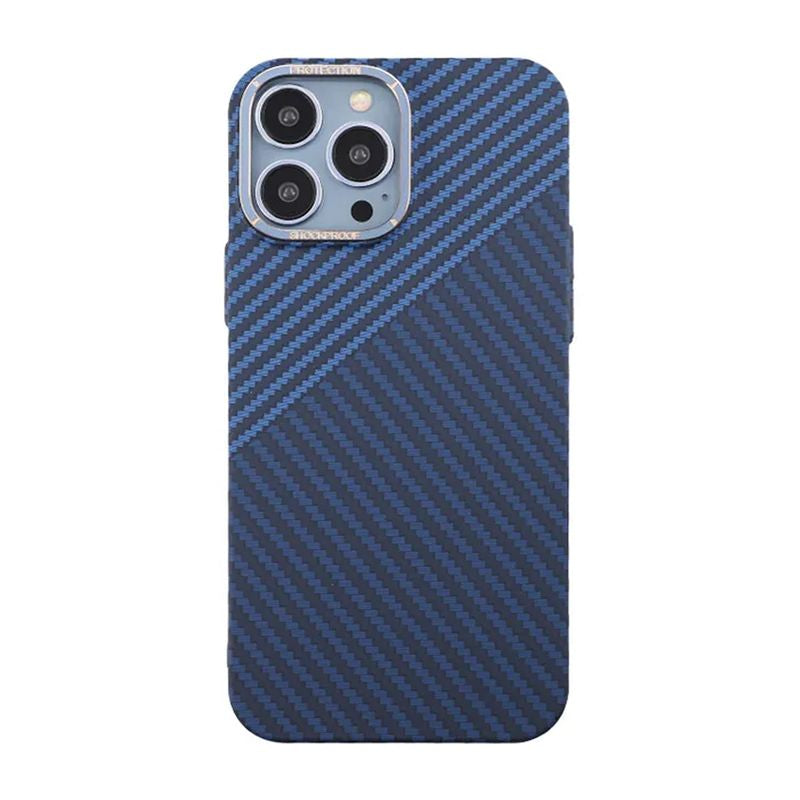 Kolfiber Skal iPhone 13 Pro Max - Blå & Grå image 2