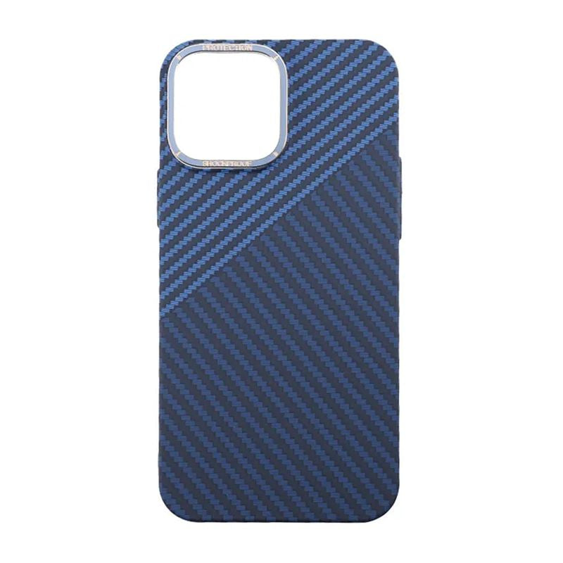 Kolfiber Skal iPhone 13 Pro Max - Blå & Grå image 3