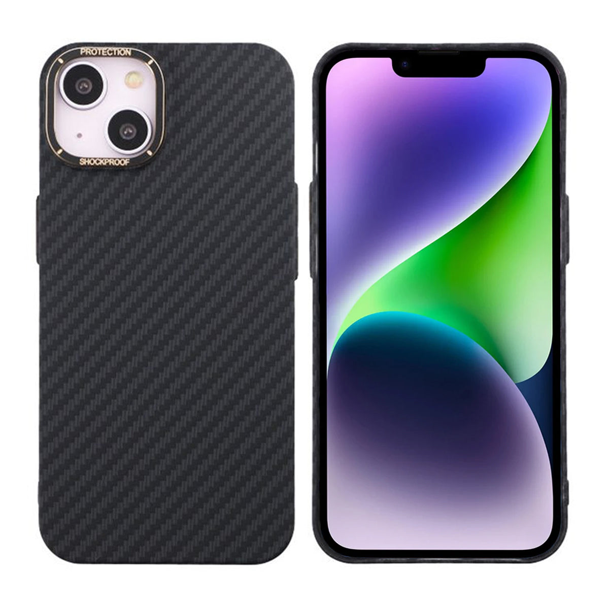 Kolfiber Skal iPhone 14 - Svart image 1