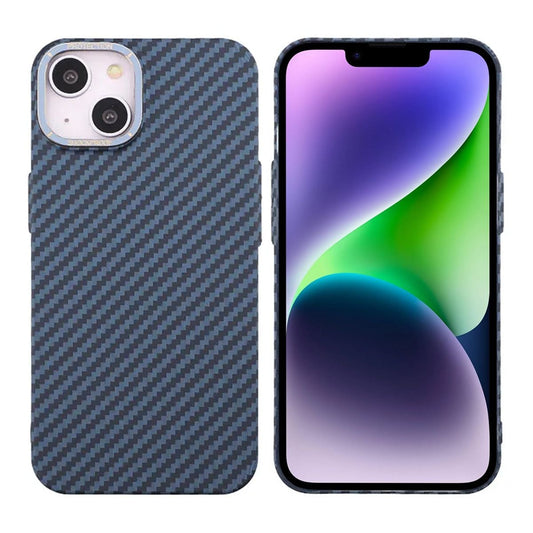 Kolfiber Skal iPhone 14 - Blå image 1