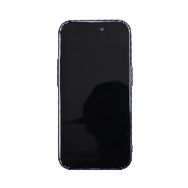 Kolfiber Skal iPhone 14 Pro - Blå & Grå image 2
