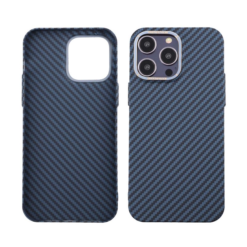 Kolfiber Skal iPhone 14 Pro Max - Blå image 1