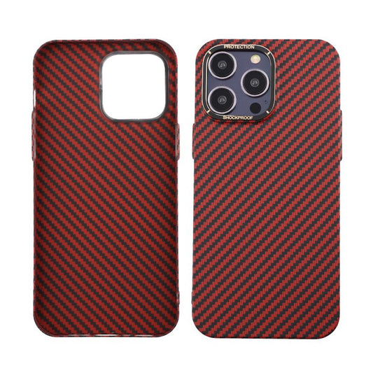 Kolfiber Skal iPhone 14 Pro Max - Röd image 1