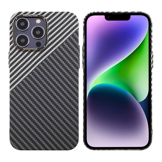 Kolfiber Skal iPhone 14 Pro Max - Svart & Vit image 1