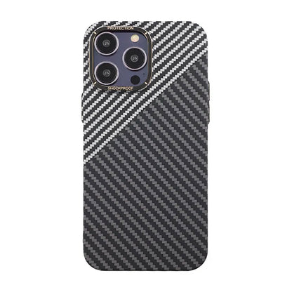 Kolfiber Skal iPhone 14 Pro Max - Svart & Vit image 2