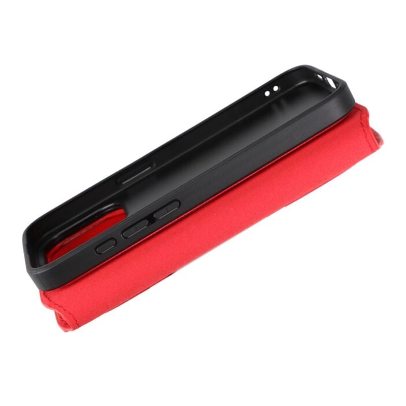 iPhone 15 Pro Plånboksfodral Magnet Rvelon - Röd image 10