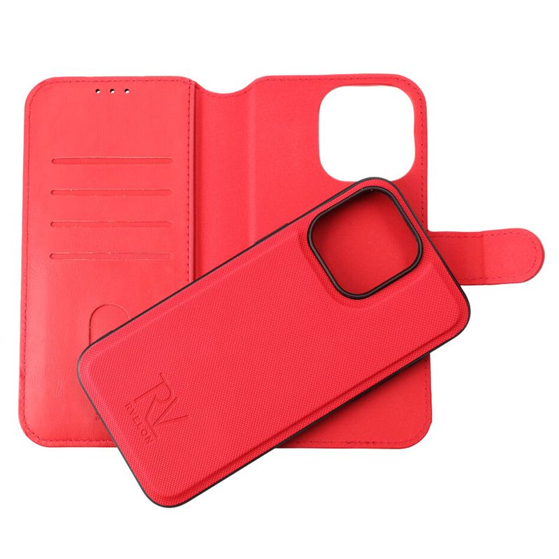 iPhone 15 Pro Max Plånboksfodral Magnet Rvelon - Röd image 4