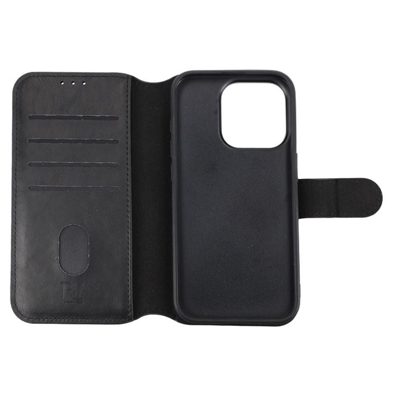 iPhone 15 Pro Plånboksfodral Magnet Rvelon - Svart image 6