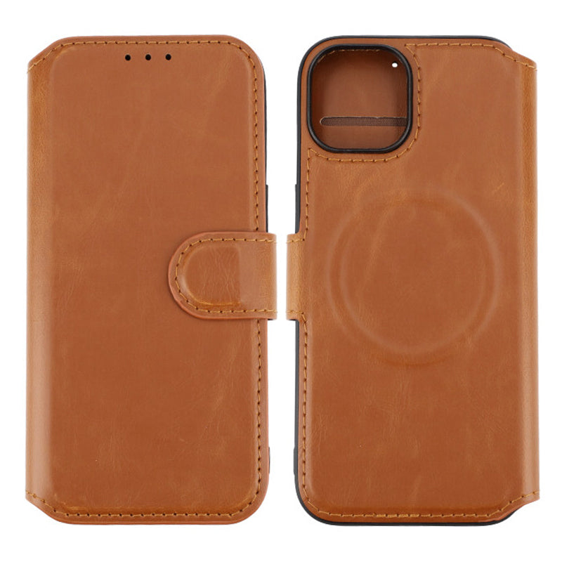 iPhone 15 Plånboksfodral med Magsafe Rvelon - Brun image 1