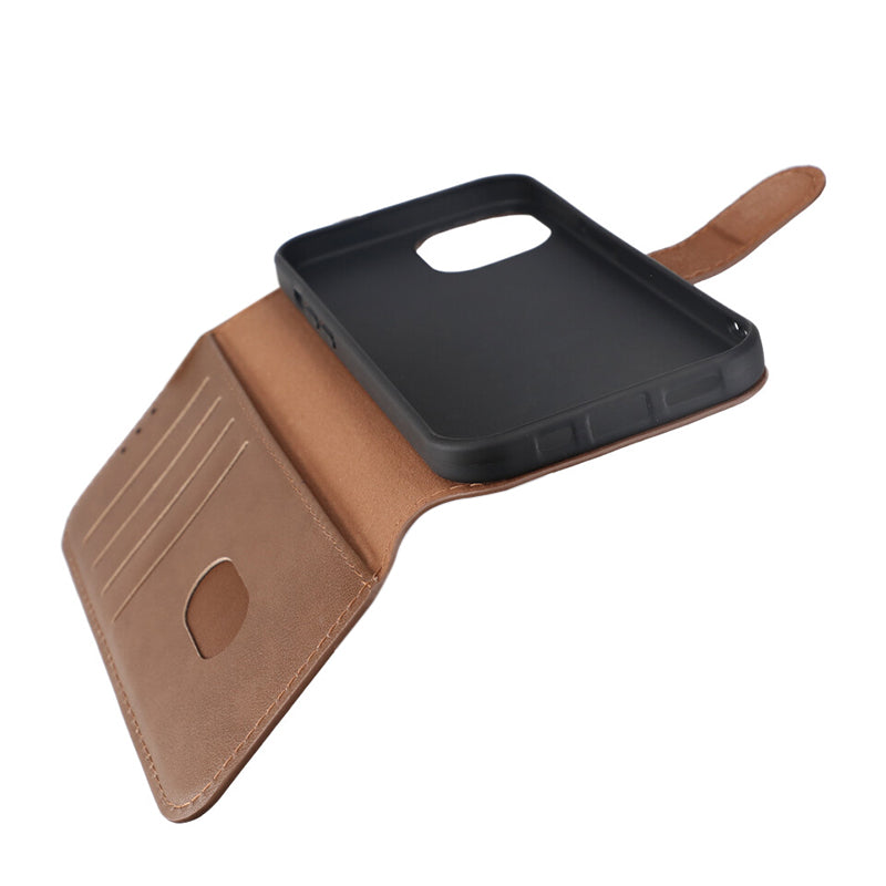 iPhone 15 Plånboksfodral Läder Rvelon - Brun image 10