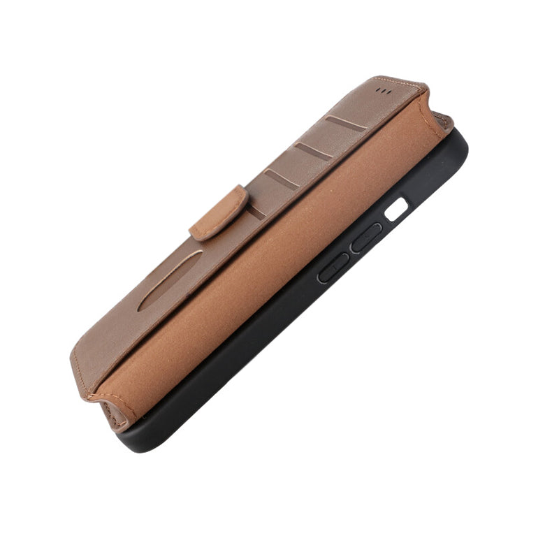 iPhone 15 Plånboksfodral Läder Rvelon - Brun image 11