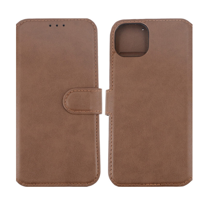 iPhone 15 Plus Plånboksfodral Läder Rvelon - Brun image 1