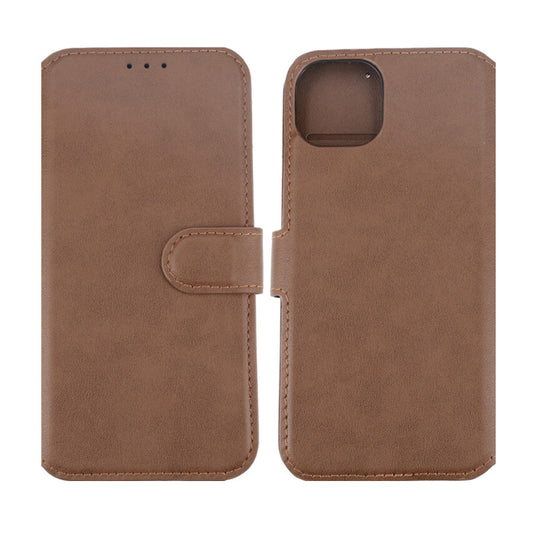 iPhone 15 Plus Plånboksfodral Läder Rvelon - Brun image 1