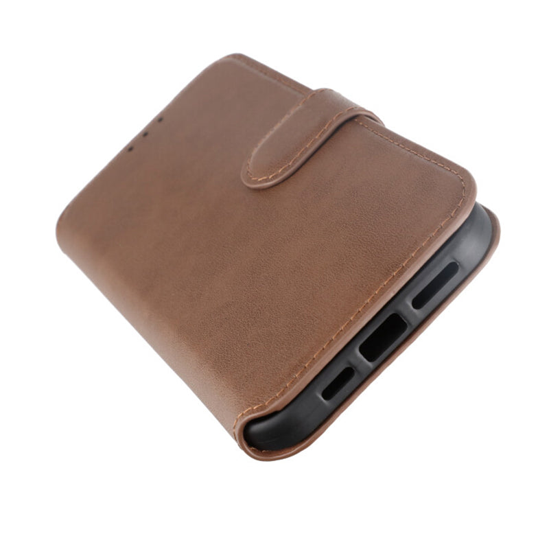 iPhone 15 Plus Plånboksfodral Läder Rvelon - Brun image 4