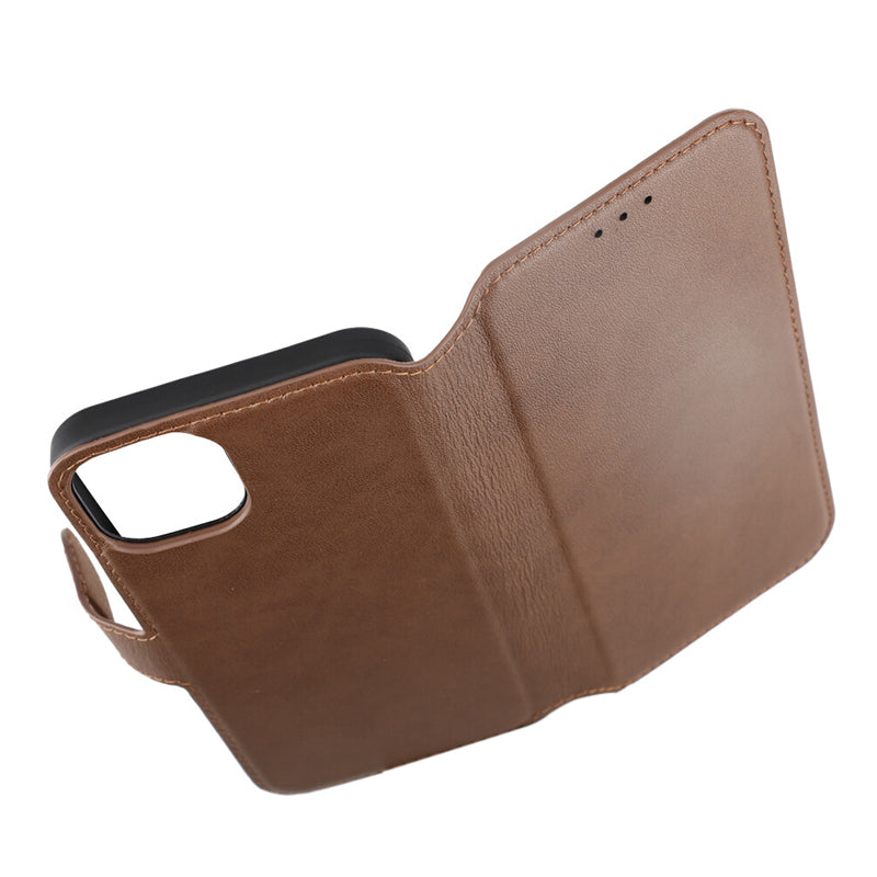 iPhone 15 Plus Plånboksfodral Läder Rvelon - Brun image 5