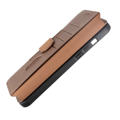 iPhone 15 Plus Plånboksfodral Läder Rvelon - Brun image 7