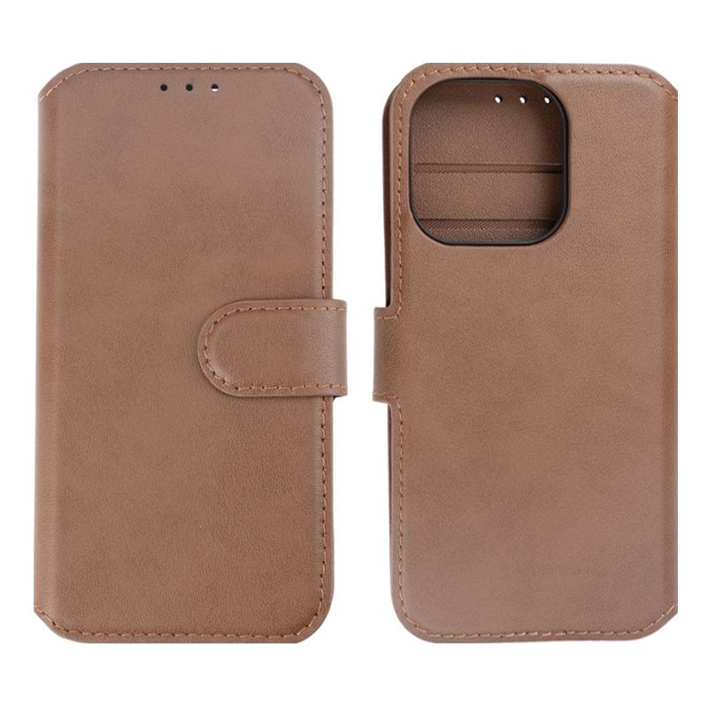 iPhone 15 Pro Plånboksfodral Läder Rvelon - Brun image 1