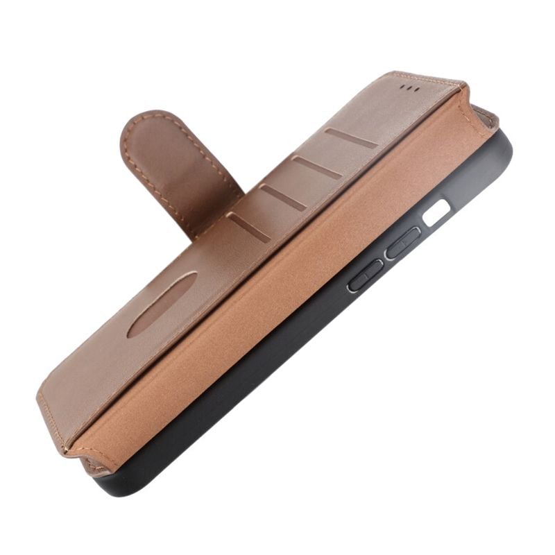 iPhone 15 Pro Max Plånboksfodral Läder Rvelon - Brun image 7