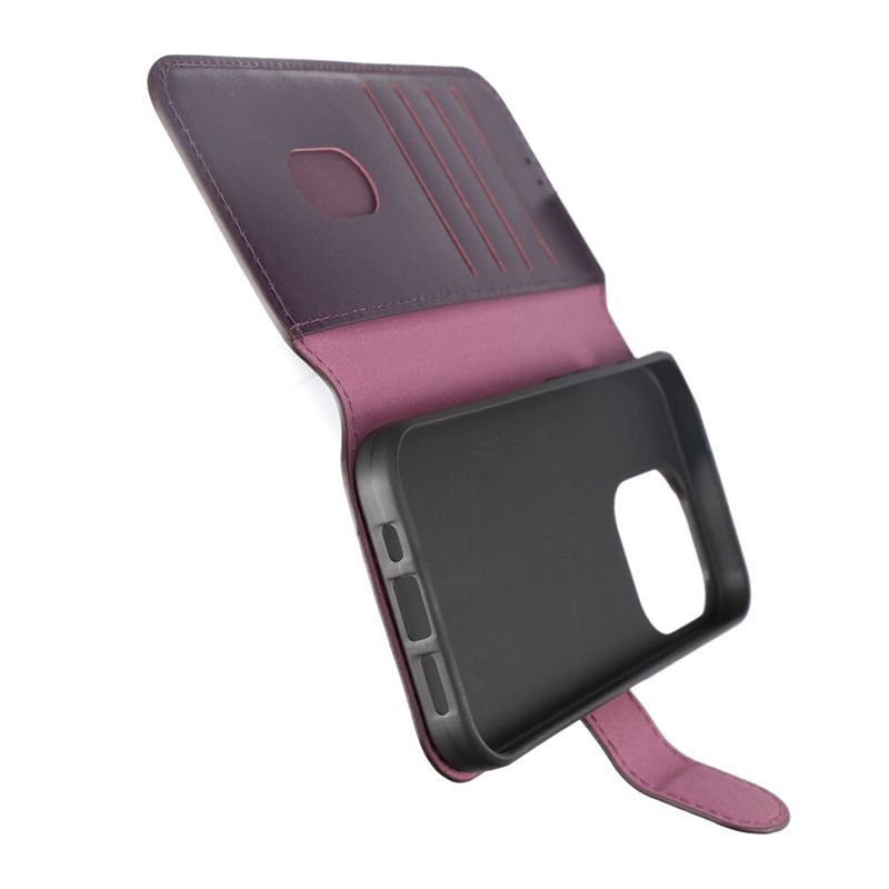 iPhone 15 Pro Plånboksfodral Läder Rvelon - Lila image 10