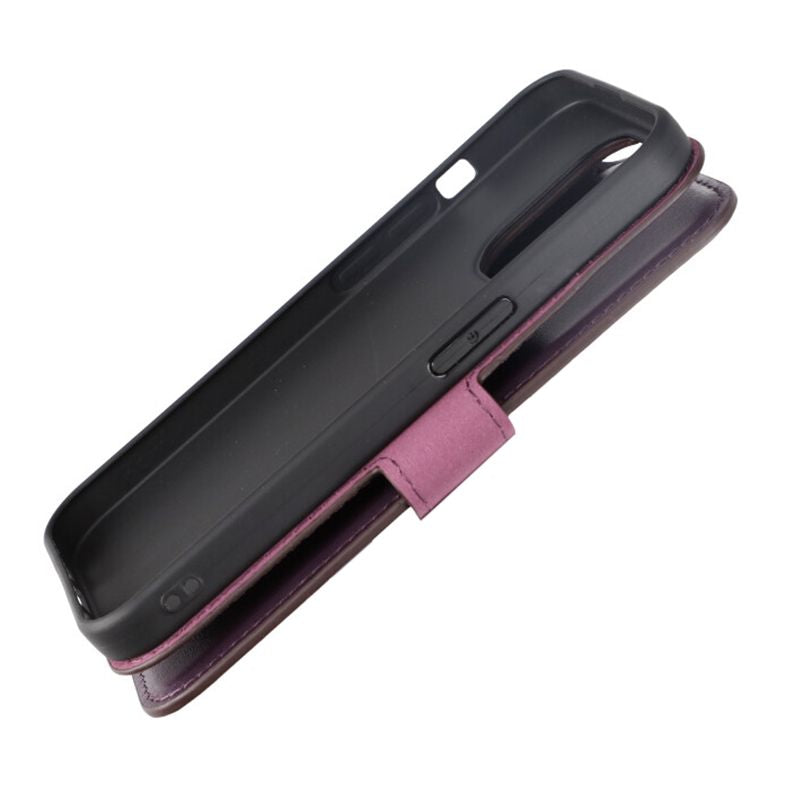 iPhone 15 Pro Plånboksfodral Läder Rvelon - Lila image 7