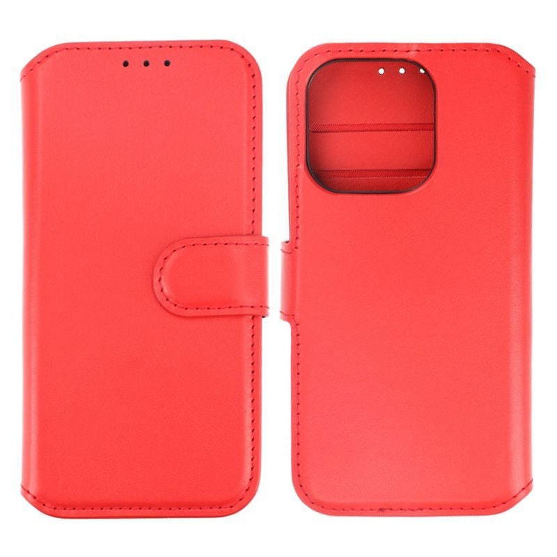 iPhone 15 Pro Plånboksfodral Läder Rvelon - Röd image 1