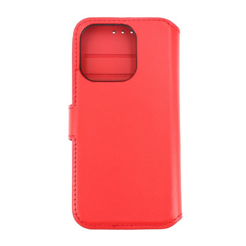 iPhone 15 Pro Plånboksfodral Läder Rvelon - Röd image 3