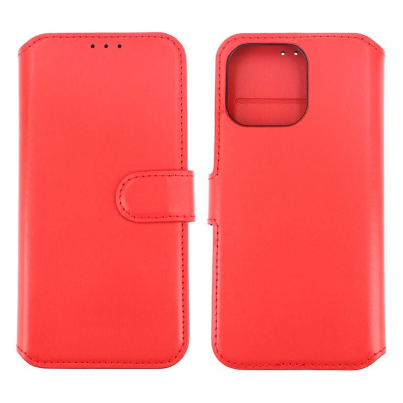 iPhone 15 Pro Max Plånboksfodral Läder Rvelon - Röd image 1