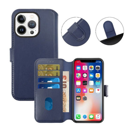 iPhone 15 Pro Max Plånboksfodral Läder Rvelon - Blå image 5